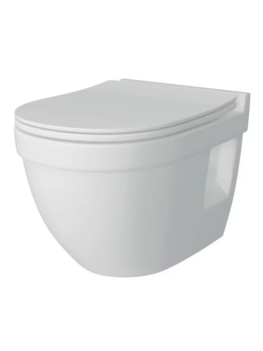 Teymi Унитаз подвесной безободковый с сиденьем Vitra Pro T40806, белый, фото 8