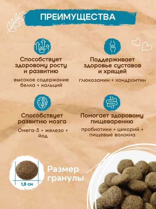 Сухой корм PEPPO для собак, крупные, щенки, говядина, 15 кг, фото 2