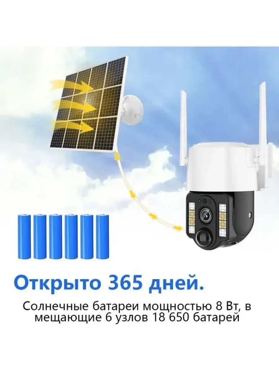 4G камера видеонаблюдения от сим-карты на солнечной батареи Best Gift  166496500 купить в интернет-магазине Wildberries