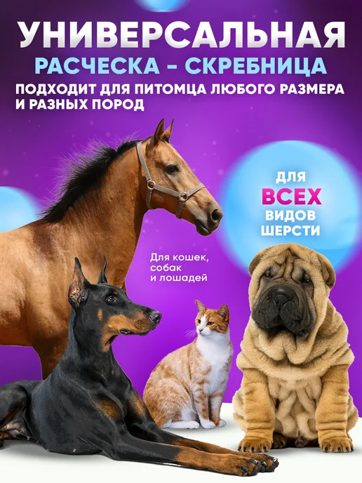 MOONBLUE HOME Расческа скребок для собак гладкошерстных, голубой, фото 2