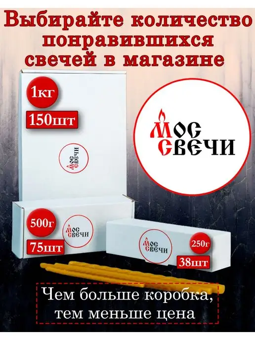 МосСвечи Свечи восковые красные 85 шт пасхальные, 85 шт, фото 4