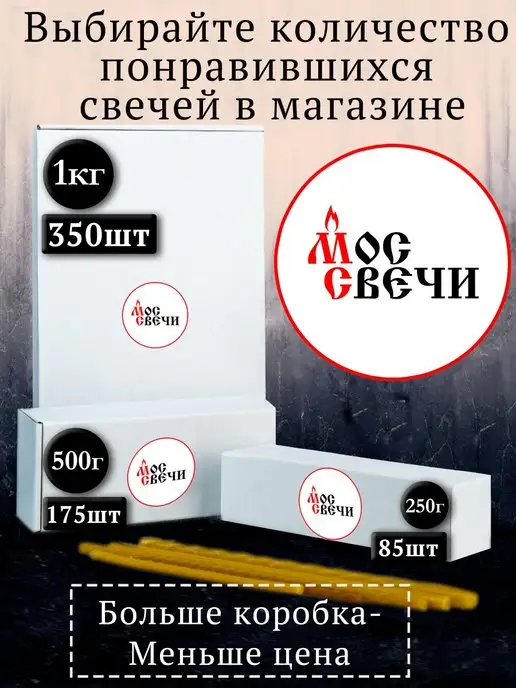 МосСвечи Свечи восковые черные 85 шт для ритуалов и скруток, 85 шт, фото 4