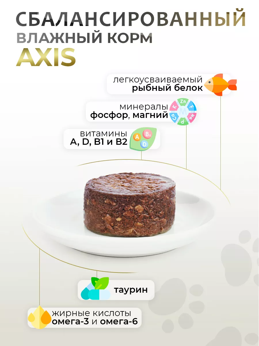 Влажный корм для кошек паштет AXIS 166562390 купить в интернет-магазине  Wildberries