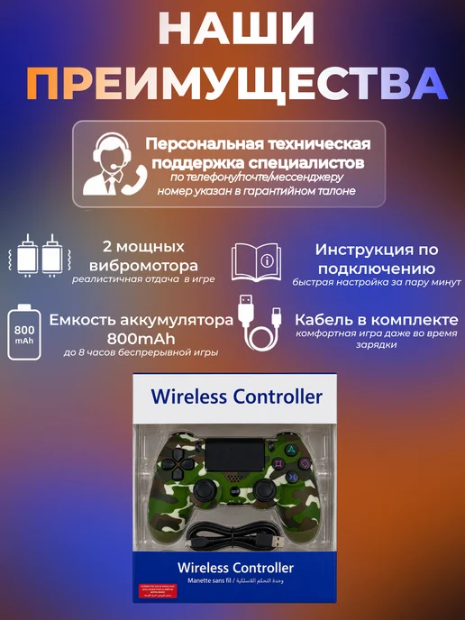 Dexgame Геймпад для пк и Playstation 4 беспроводной игровой для пс 4, вариант, фото 3