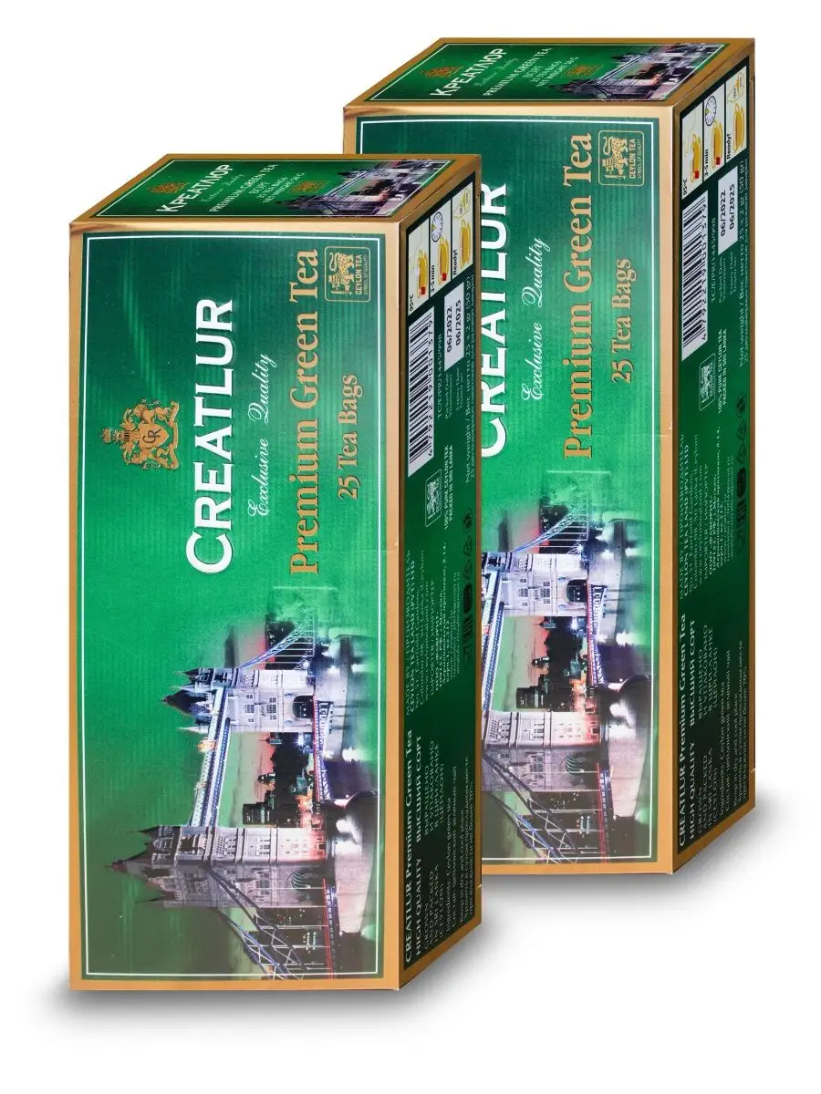 Зеленый чай CREATLUR - Premium GREEN TEA 25п х2 Creatlur 166617067 купить  за 464 ₽ в интернет-магазине Wildberries