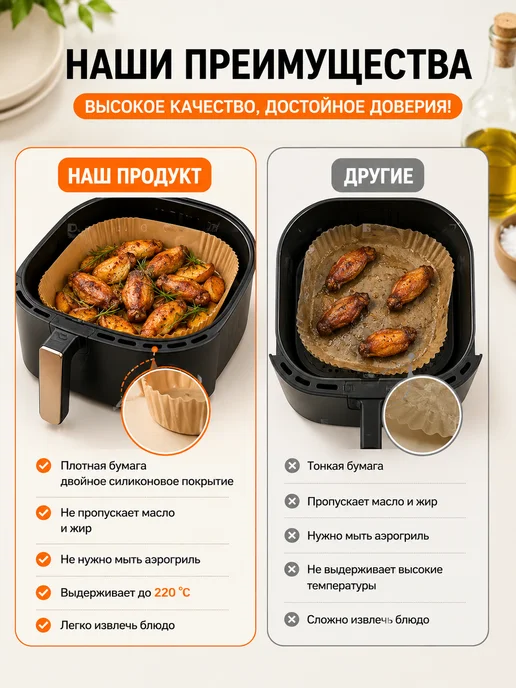 HARVEX Пергаментная форма для аэрогриля 5-6-9л, бумага для аэрогрил…, 9 л, фото 4