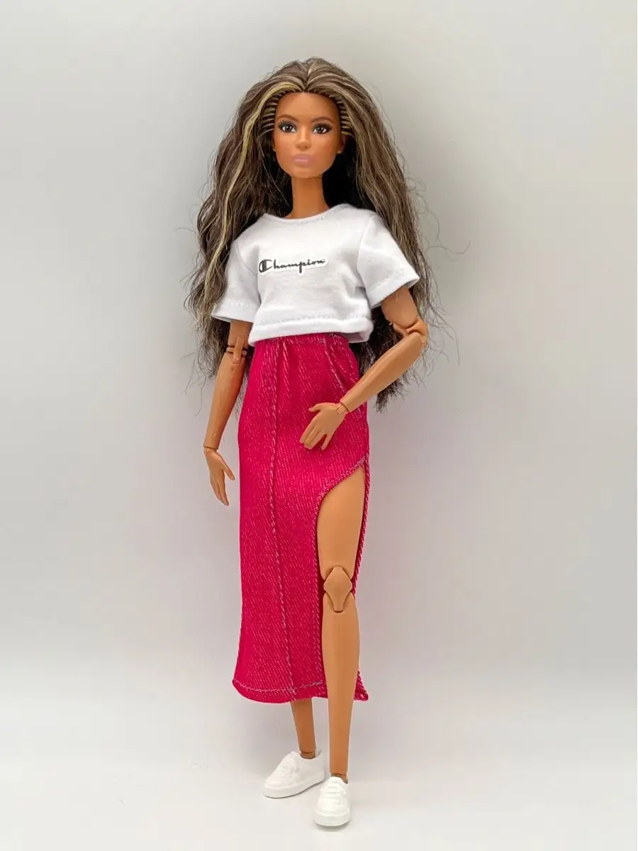 Одежда для кукол типа Барби VIANA набор для Кена футболка и шорты бежевый-черный