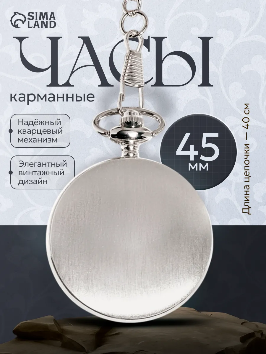 Часы карманные кварцевые, цепочка 40 см