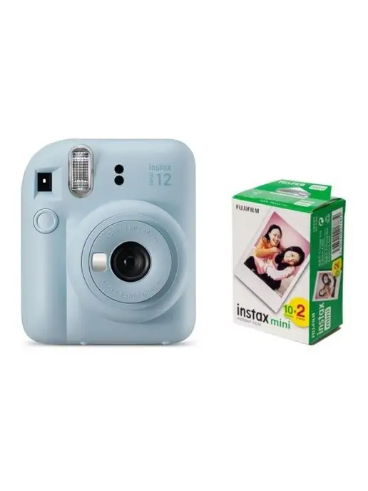 Fujifilm Instax Mini фотопленка 20шт + Фотоаппарат Mini 12 Голубой