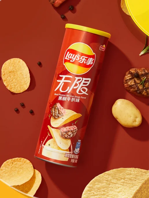 Lay's Чипсы Лейс STAX со вкусом Стейка Рибай и перца, вариант, фото 2