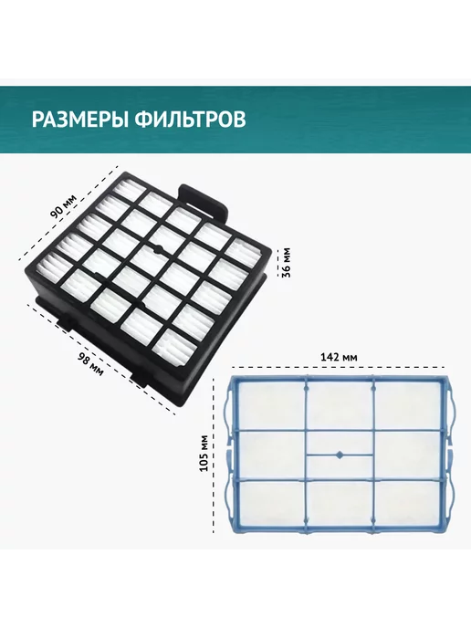 DOCTOR FILTERS Набор фильтров для пылесоса Bosch, Siemens, голубой, фото 7