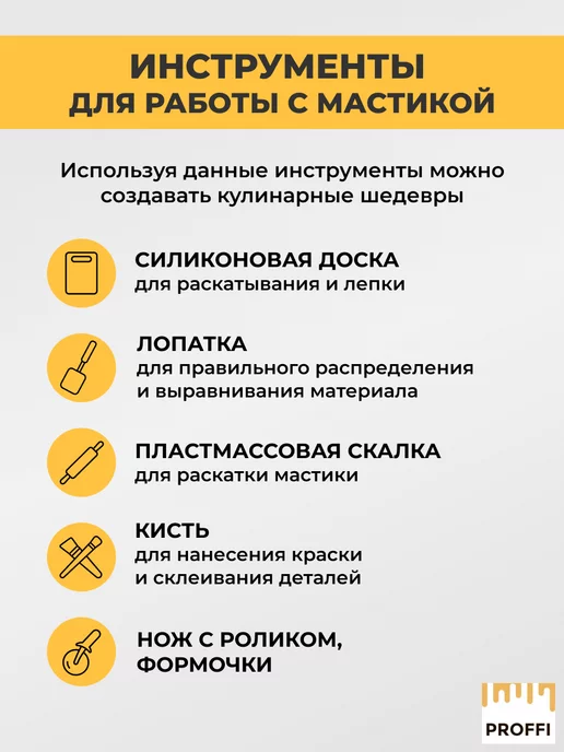 PROFFI* Мастика сахарная кондитерская 500 г, 500 г, фото 5