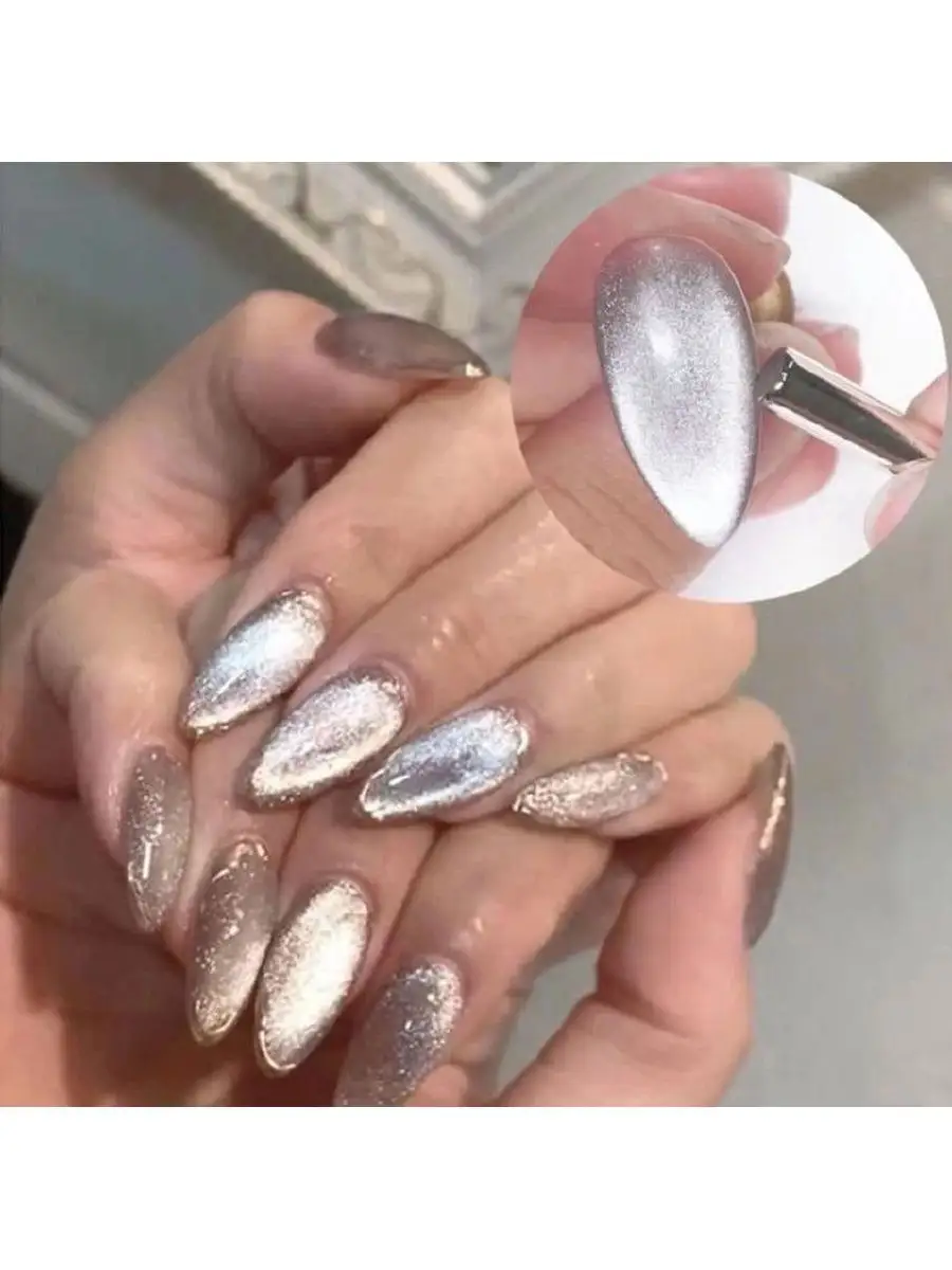 Хрустальный кошачий глаз + магнит в подарок серебро гель-лак TJ NAIL  166833302 купить за 303 ₽ в интернет-магазине Wildberries