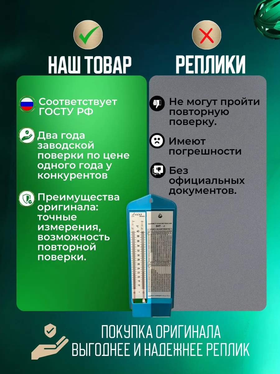 Гигрометр психрометрический Вит-1 с поверкой РФ на 2 года Стеклоприбор  166842871 купить за 2 306 ₽ в интернет-магазине Wildberries