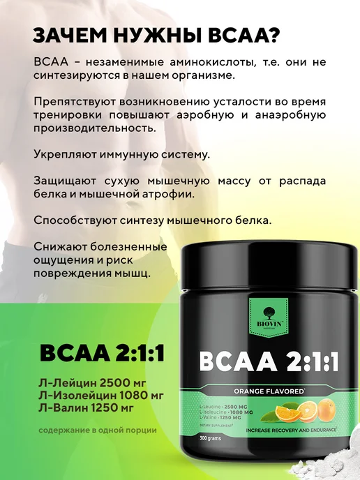 BIOVIN Глютамин 250гр без вкуса порошок, спортивное питание, 300 г, фото 6