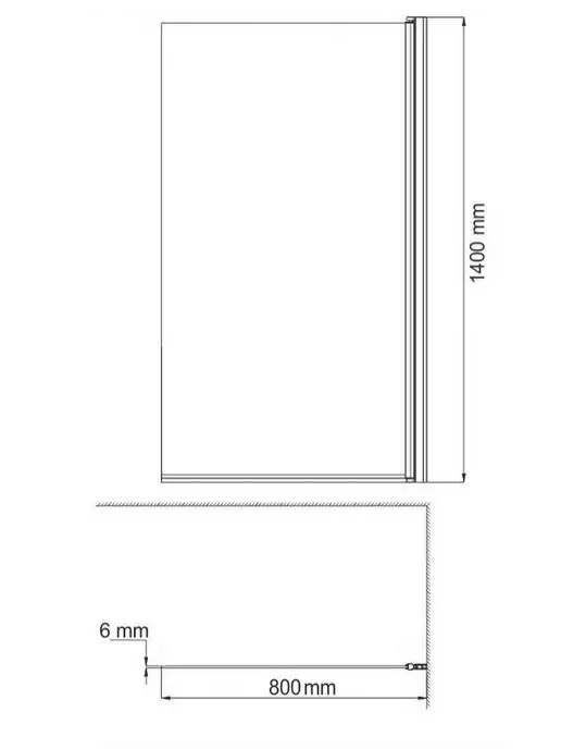 Azario Шторка для ванной 140х80 Merrit AZ-NF6310-1 800 BLACK, 140x80, фото 3
