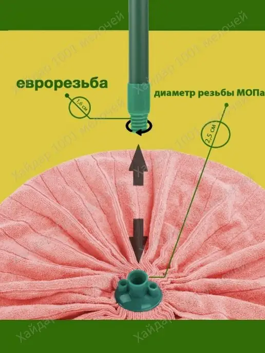 Хайдар 1001 мелочей Насадка для швабры МОП, розовый, фото 2
