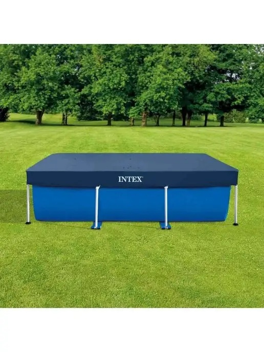 Intex Тент для каркасного бассейна Rectangular Frame 260х160см, синий, фото 3