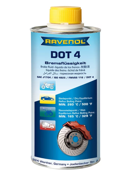 RAVENOL Тормозная жидкость DOT 4, 1 литр