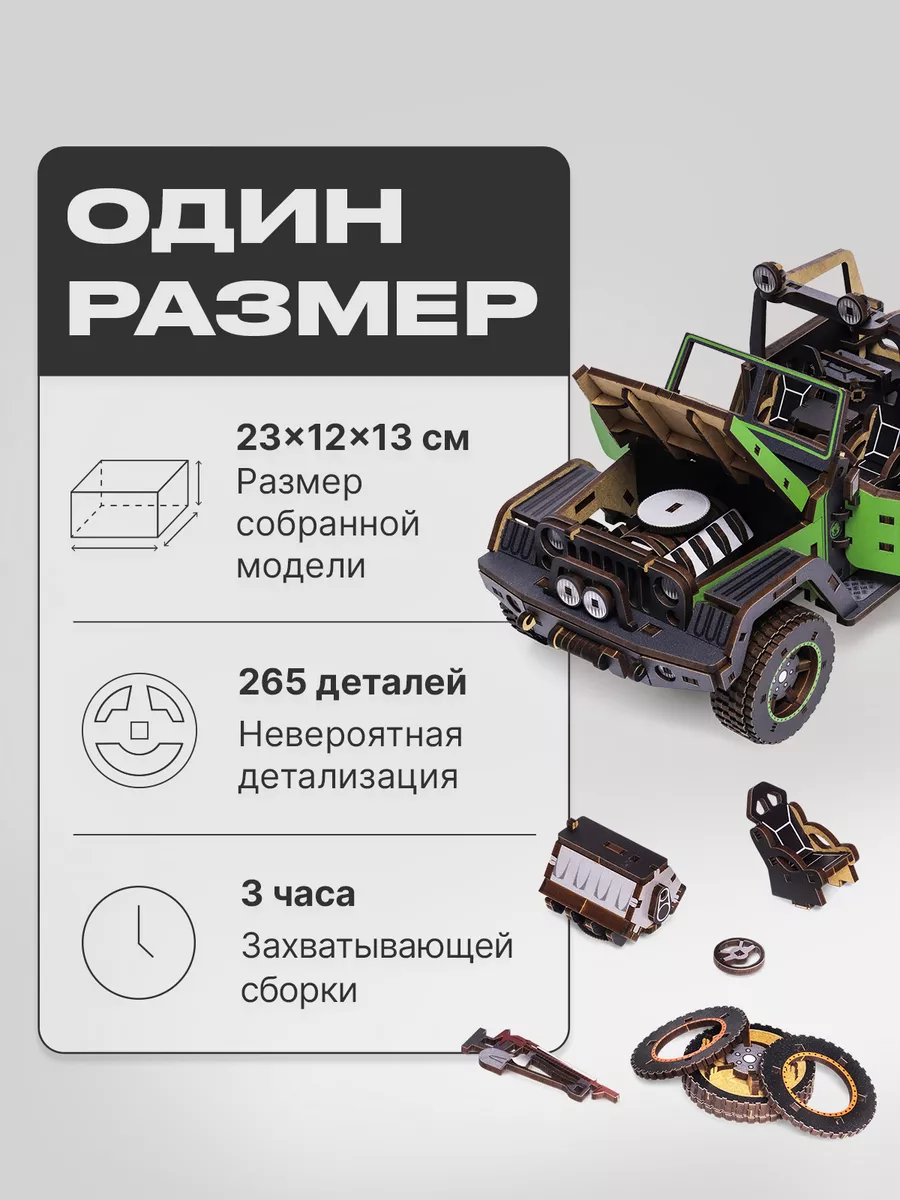 Деревянный конструктор, сборная модель автомобиля Unidragon 167188484  купить за 2 060 ₽ в интернет-магазине Wildberries