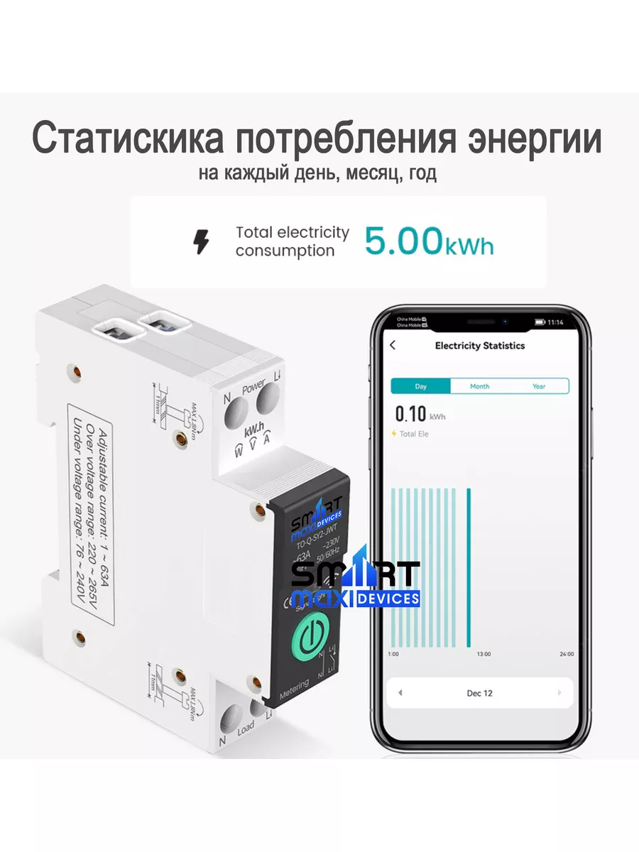 Умное реле - выключатель 16А с Wi-Fi, Алисой, Марусей TONGOU 167215642  купить за 1 965 ₽ в интернет-магазине Wildberries