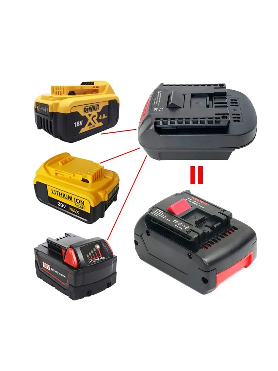 Адаптер для аккумулятора Dewalt / Milwaukee в Bosch 18V Kige 167260265  купить за 1 706 ₽ в интернет-магазине Wildberries