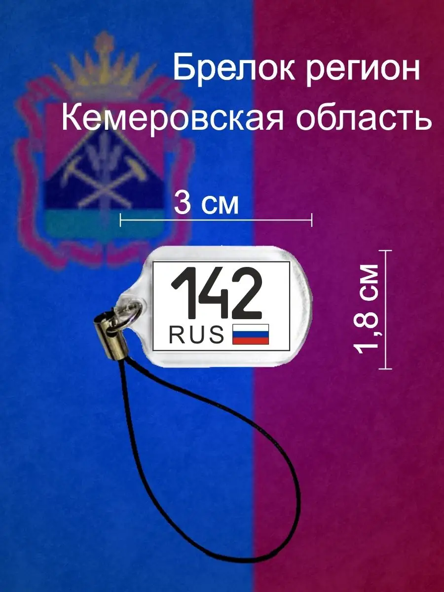 Брелок регион 142 Кемеровская область Регион 167281319 купить за 149 ₽ в  интернет-магазине Wildberries