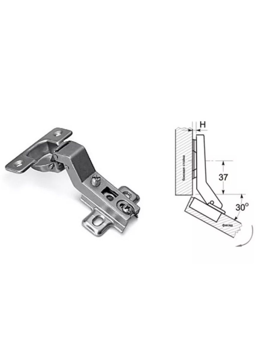 Петля мебельная -30 градусов вкладная