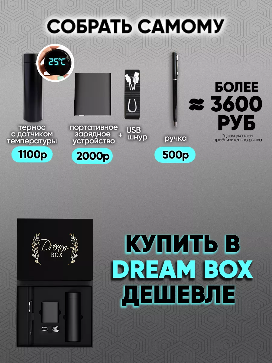 Подарочный набор повербанк, термос и ручка DREAMBOX 167287910 купить в  интернет-магазине Wildberries