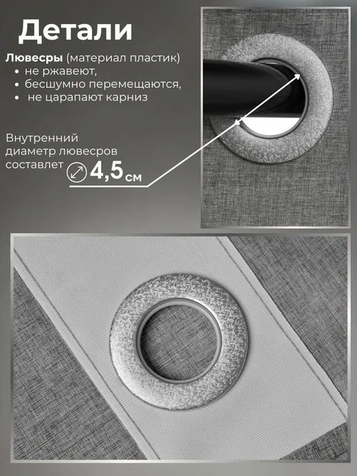 BYM Штора для ванной тканевая на люверсах серая 200х200 см, 200x200 см, фото 8