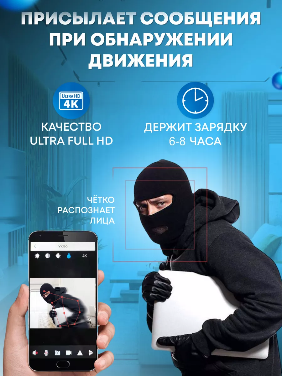 Скрытая Мини камера видеонаблюдения Wi Fi Safe Home 167532856 купить за 6  002 ₽ в интернет-магазине Wildberries