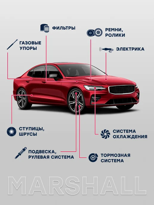 MARSHALL Трос ручника задний комплект 1860 мм Форд Фокус 2 1707757, вариант, фото 7