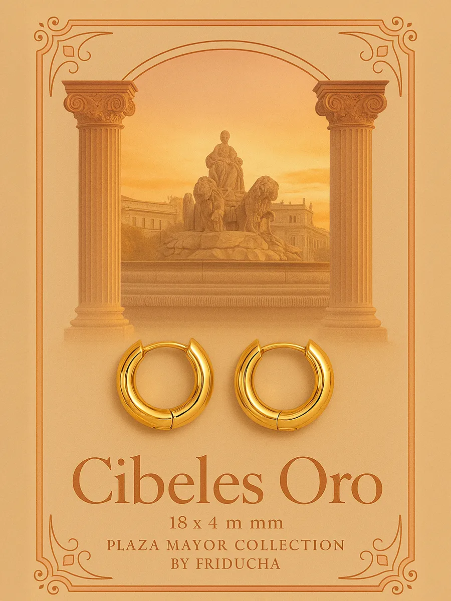 Серьги-конго Cibeles Oro 18 мм, позолота