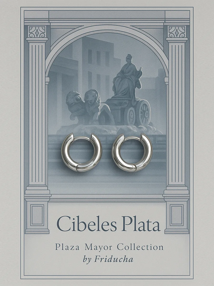 Серьги-конго Cibeles Plata 18 мм, родий