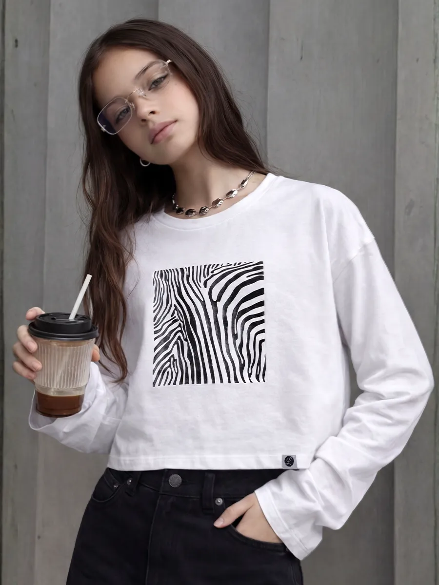 Фуфайка (футболка) с длинным рукавом, White