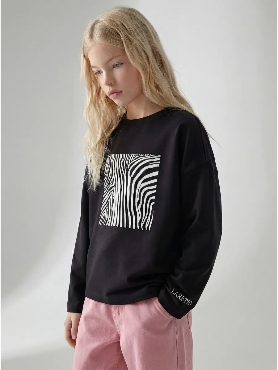 Фуфайка (футболка) с длинным рукавом, Black