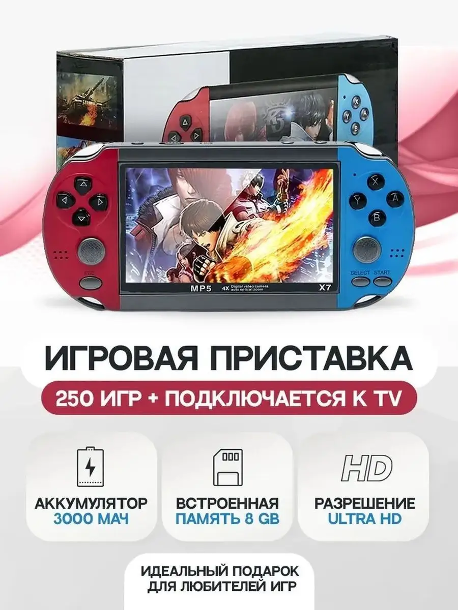 Портативная игровая приставка X7 подарок для детей Back past 167612264  купить за 1 553 ₽ в интернет-магазине Wildberries