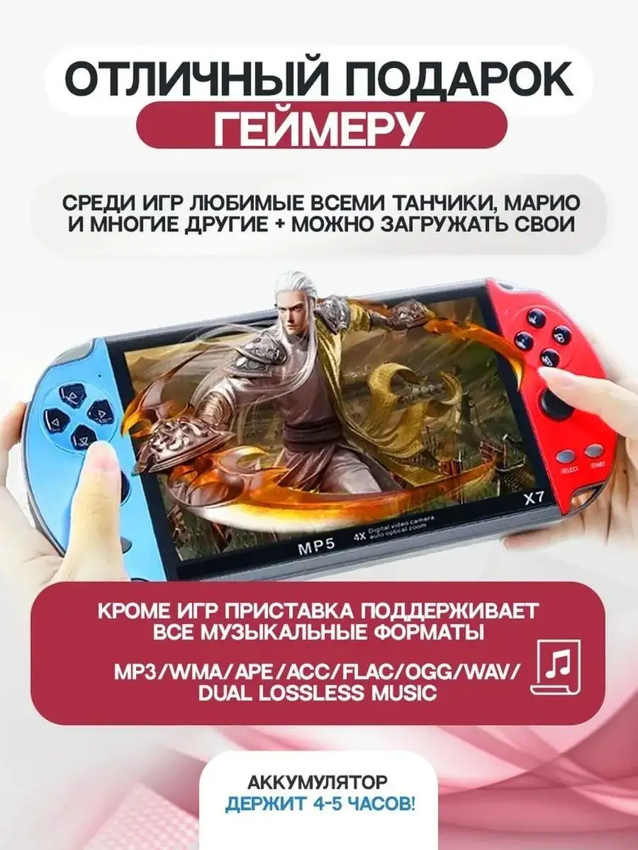 Портативная игровая приставка X7 подарок для детей Back past 167612264  купить за 1 553 ₽ в интернет-магазине Wildberries