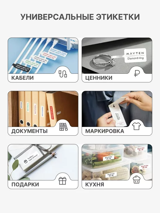 Niimbot Этикетки круглые для термопринтера N1(B18), белый, фото 3