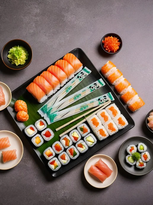 BeraFood Одноразовые деревянные палочки для еды, 100 пар, зеленый, фото 2