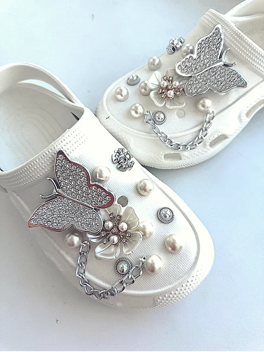 Джибитсы JibbStore Джибитсы на crocs, Jibbitz набор бижутерный, белый, фото 2