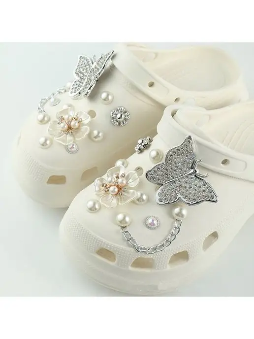 Джибитсы JibbStore Джибитсы на crocs, Jibbitz набор бижутерный, белый, фото 4