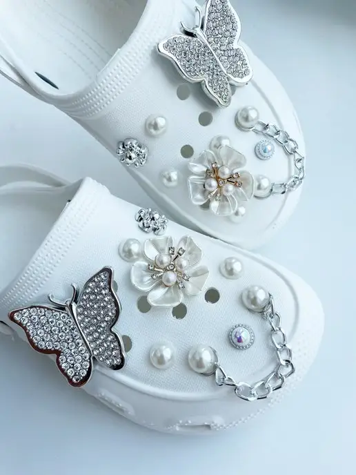 Джибитсы JibbStore Джибитсы на crocs, Jibbitz набор бижутерный, белый, фото 5