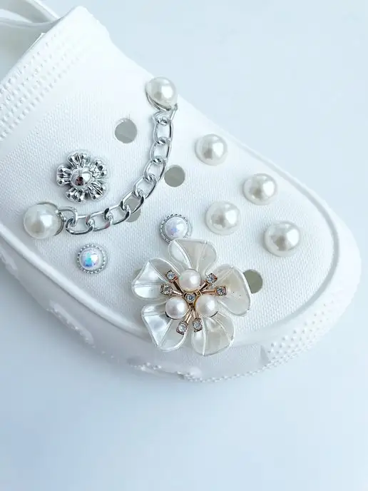 Джибитсы JibbStore Джибитсы на crocs, Jibbitz набор бижутерный, белый, фото 8