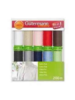 Нитки для шитья Extra Fine 200м 10шт Gutermann 167624022 купить за 1 290 ₽ в интернет-магазине Wildberries