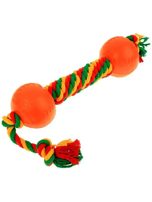 DOGLIKE Игрушка Dental Knot Гантель канатная собак цветная 10 х 30см, 10x30 см, фото 2