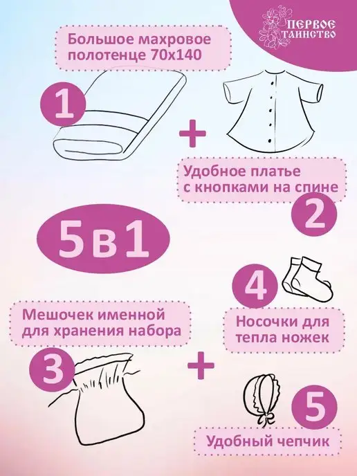 первое таинство Крестильный набор с полотенцем для Александры, белый, фото 3
