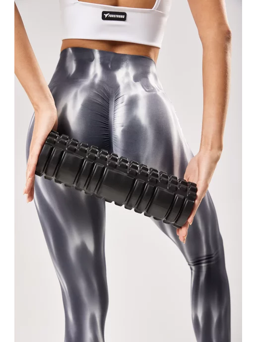 Hopefitness МФР ролик массажный валик для фитнеса и йоги, черный, фото 7