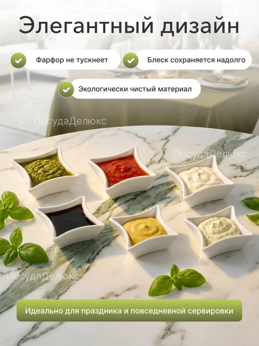 Wilmax England Набор соусников 25 мл 85x60 мм Wilmax, 45x45 мм, 18 мл, фото 3