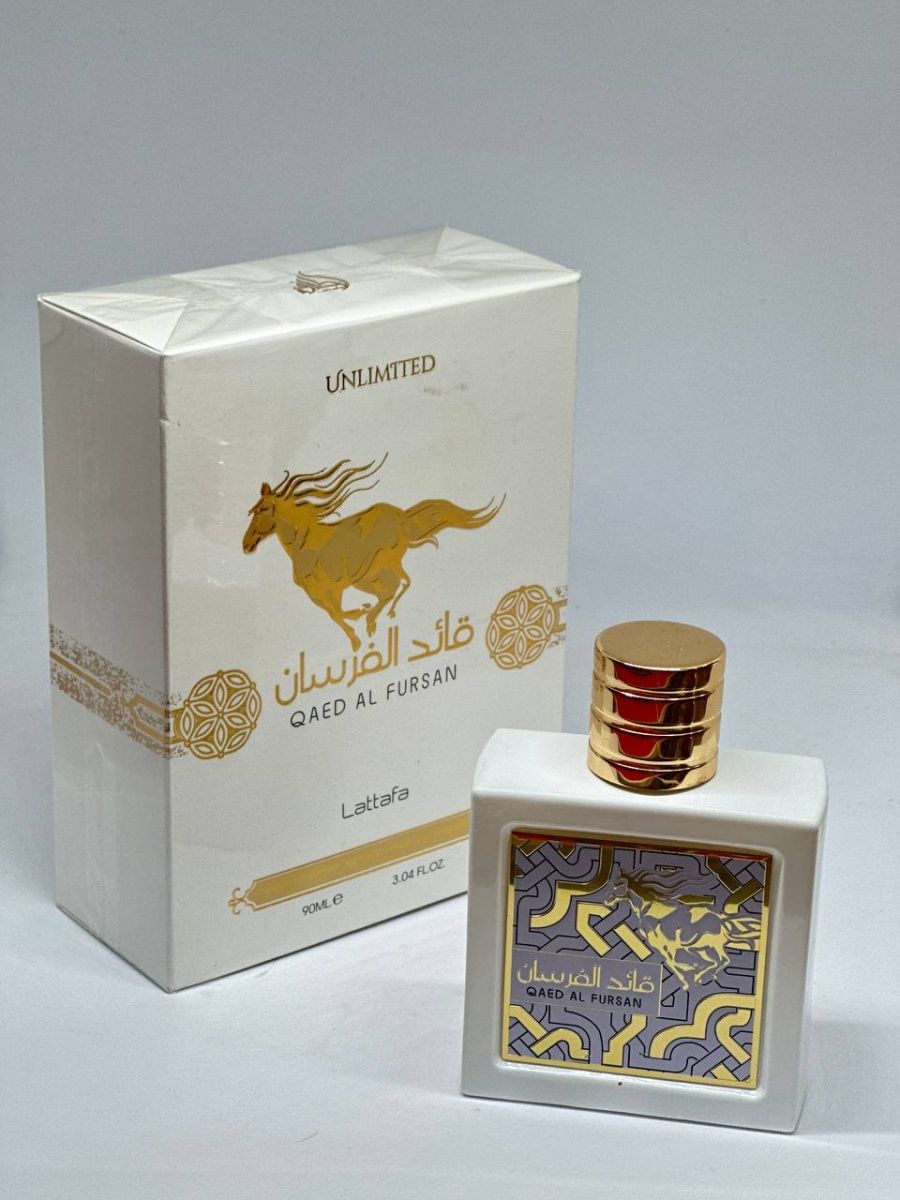 Lattafa qaed al fursan. Lattafa Parfums Qaed al Fursan. Qaed al Fursan Парфюм. Духи Lattafa Qaed al Fursan. Арабские духи Qaed al Fursan Unlimited.